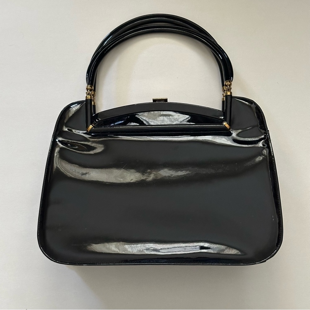 Vintage 60s Structured Patent Leather Bag